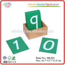 Montessori Paper Paper Numbers en bois avec boîte